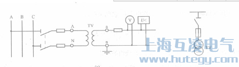 一(yi)箇(ge)單(dan)相電(dian)壓互感器(qi)的(de)接線(xiàn)